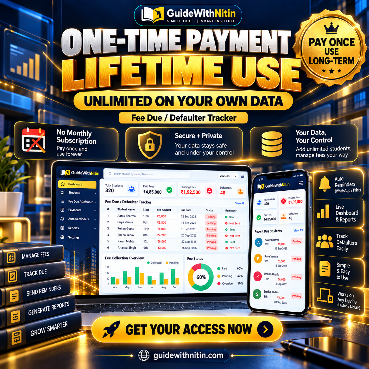 Fee Due  Defaulter Tracker By Guide With Nitin screenshot 4