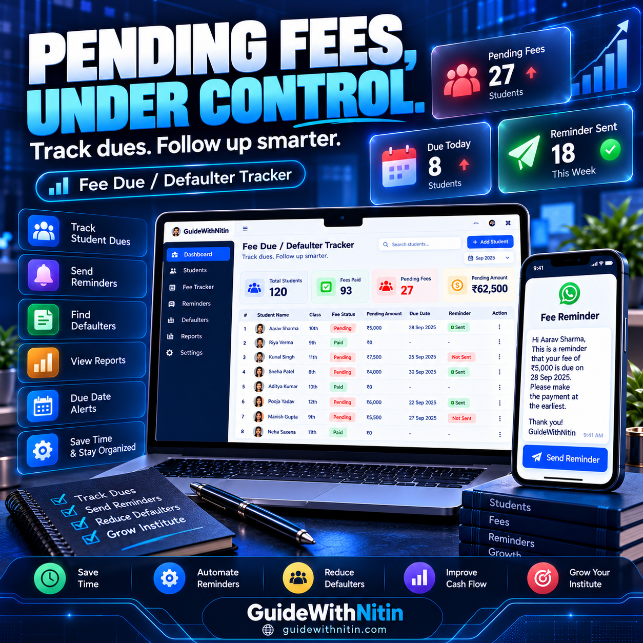 Fee Due  Defaulter Tracker By Guide With Nitin screenshot 2