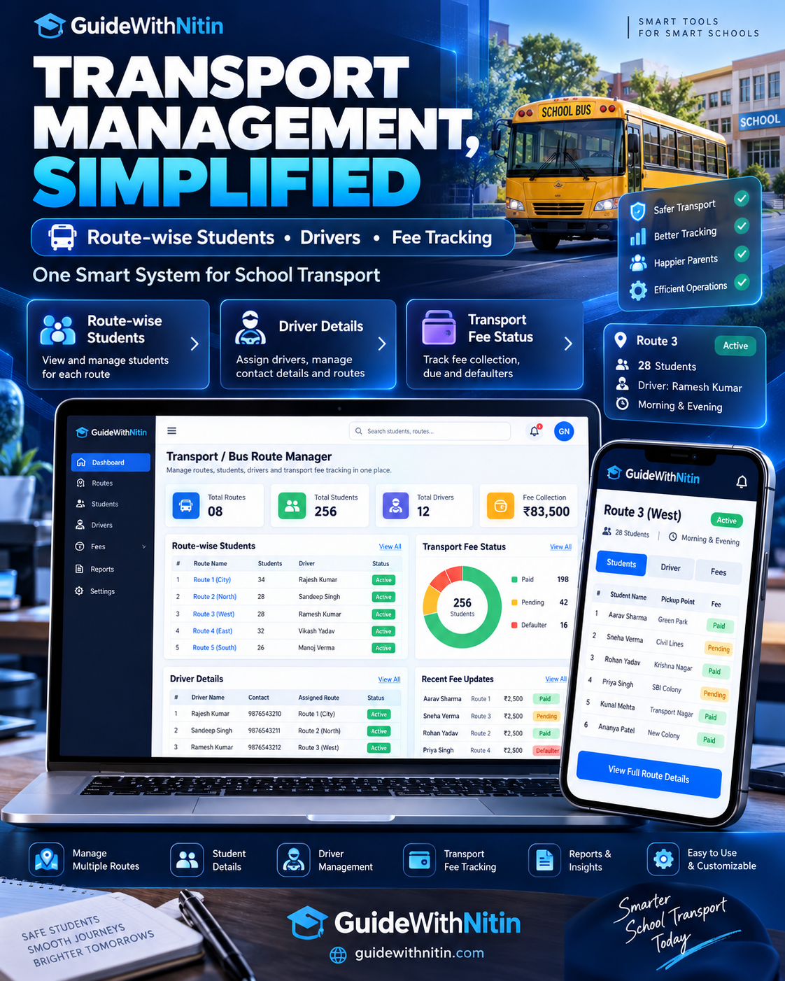 Transport  Bus Route Manager By Guide With Nitin